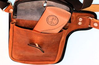 Bolso de muslo de cuero marrón