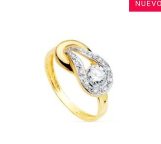 Anillo Nudo Oro ley 18Klt con Circonitas cubicas