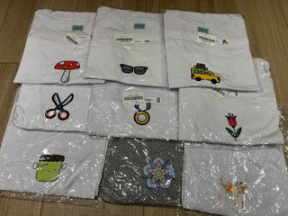 camisetas estampadas blancas y grises talla  S