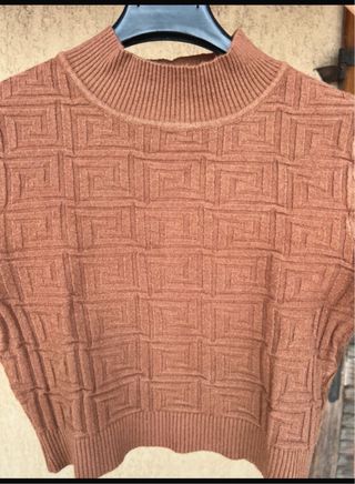 Maglia crop top marrone