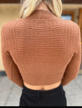 Maglia crop top marrone