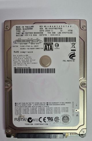 Disco Duro Fujitsu 500GB MJA2500BH 2.5 SATA
