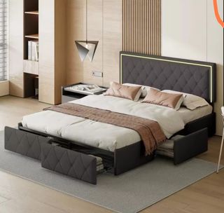 Cama Matrimonial Moderna con Almacenamiento