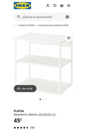 Estantería IKEA PLATSA blanca 60x40x60 cm