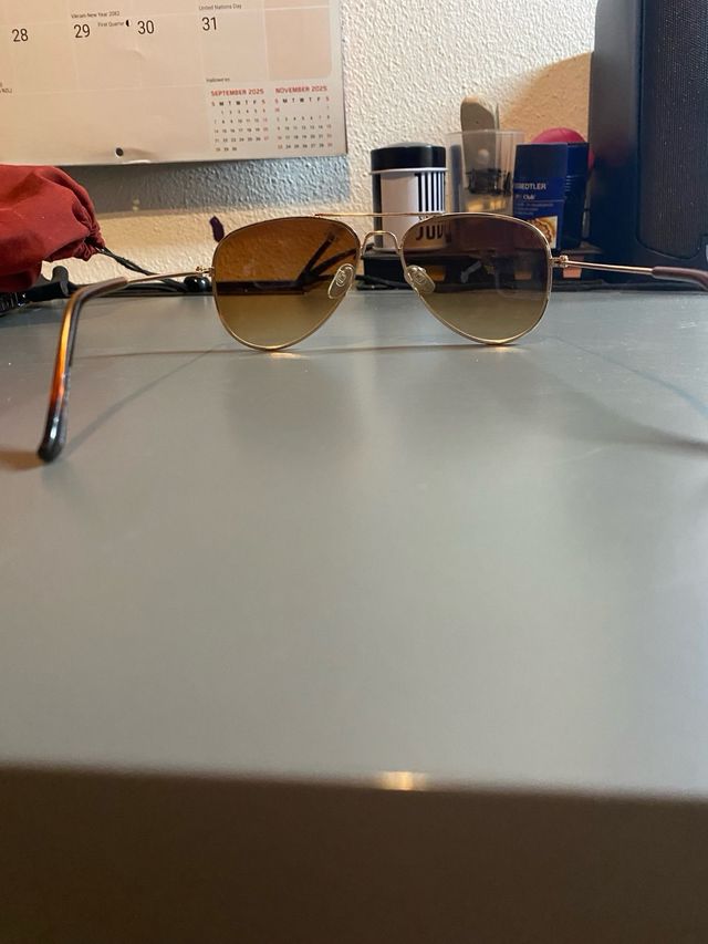 Occhiali da sole aviator oro marrone