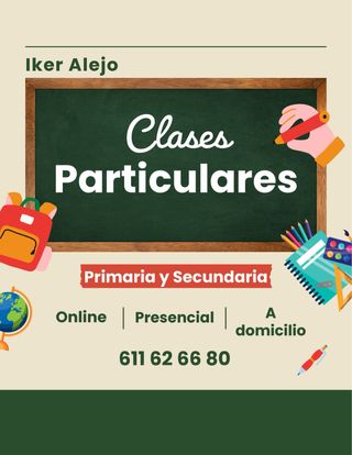 Clases particulares primaria y secundaria (ESO)