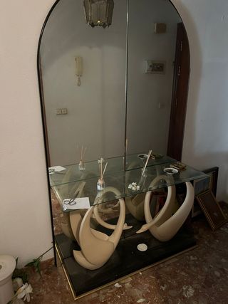 Mueble de entrada moderno cristal y madera