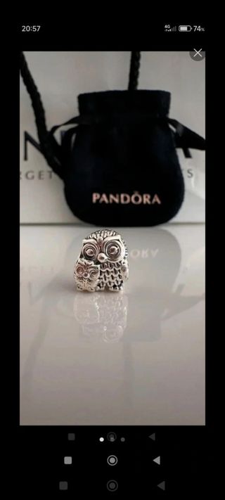 Pandora Charm Búho Plata