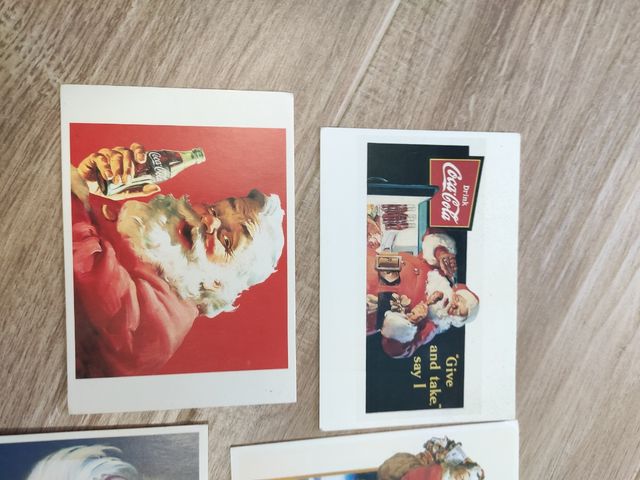 4 Postales Coca-Cola Santa Claus 90s