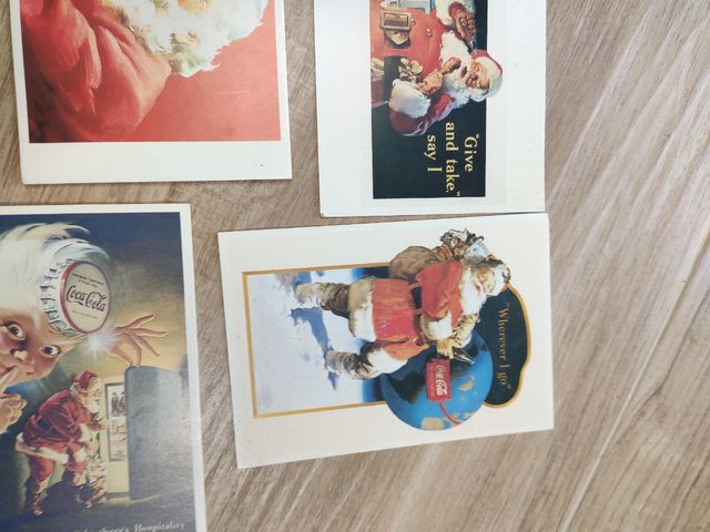 4 Postales Coca-Cola Santa Claus 90s