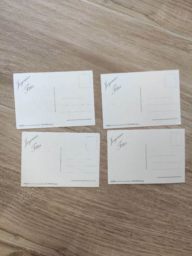 4 Postales Coca-Cola Santa Claus 90s