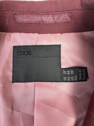 Americana ASOS Slim Fit Burdeos Talla M