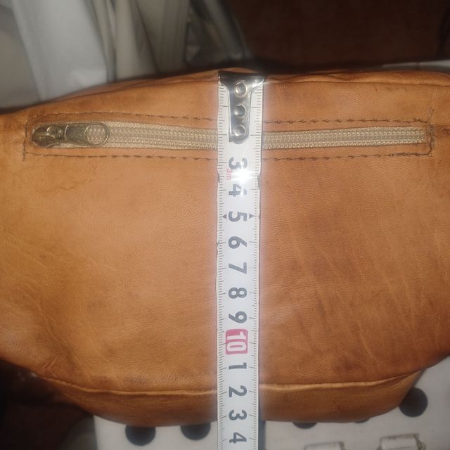 Riñonera beige 3 bolsillos