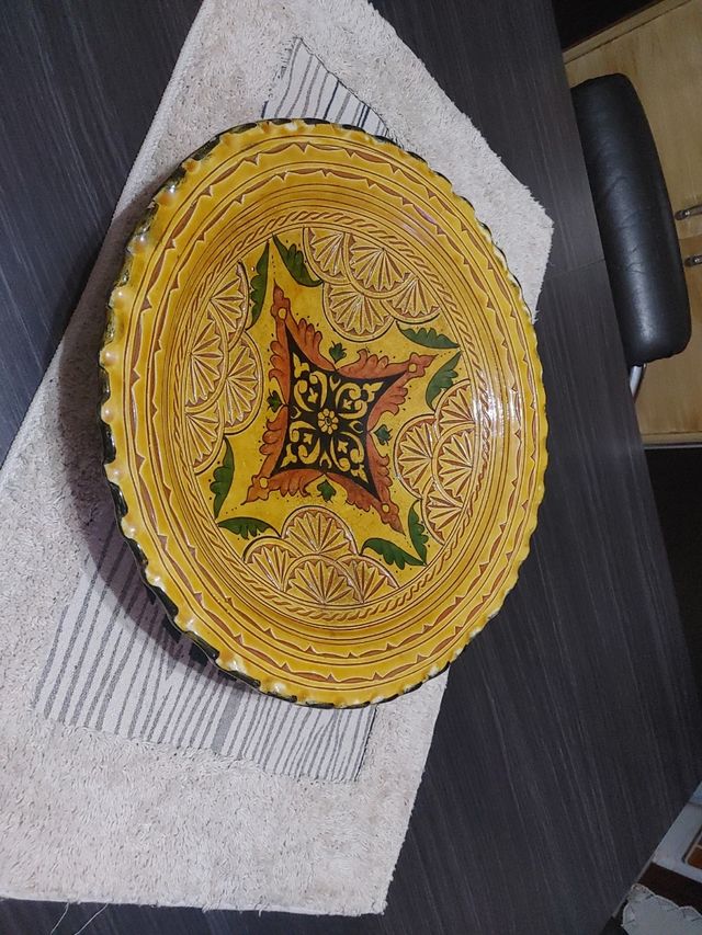 Centro Frutta Giallo Decorato a mano