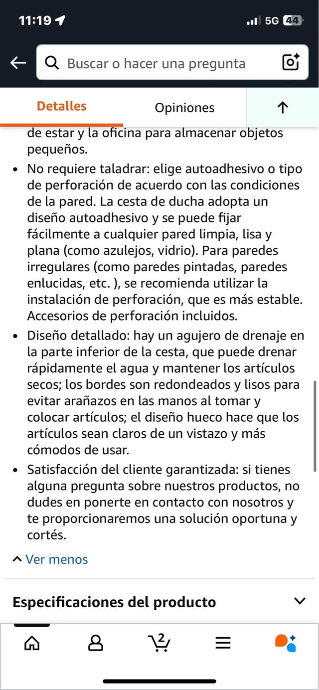 Estante Ducha Dorado Metal. Ref. 81