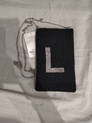Bolso móvil L lentejuelas negro sin estrenar
