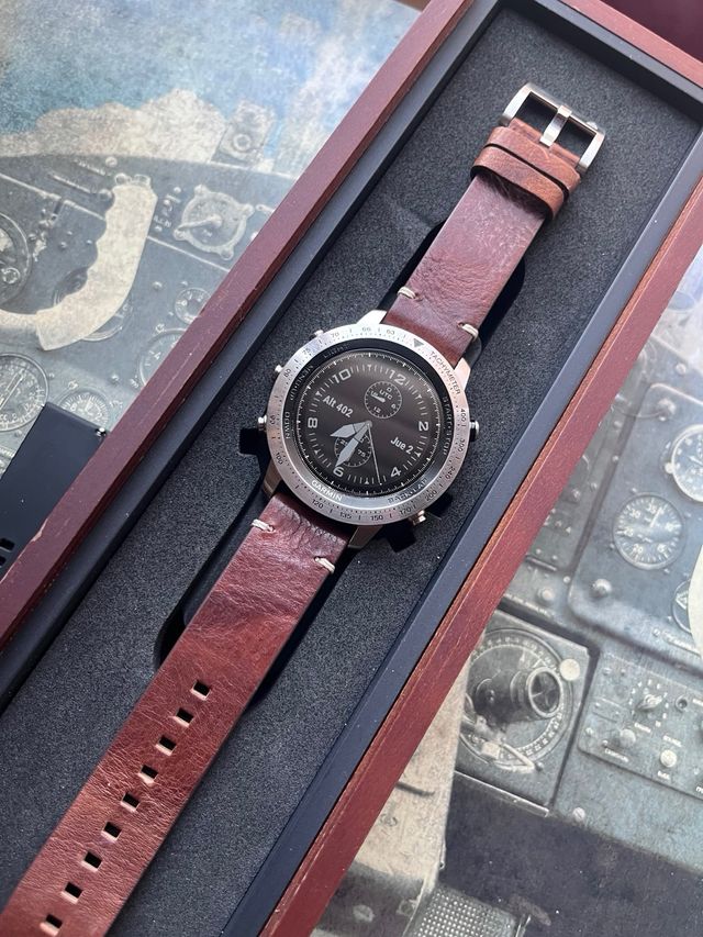 Garmin Fenix Chronos con correa de cuero + silicon