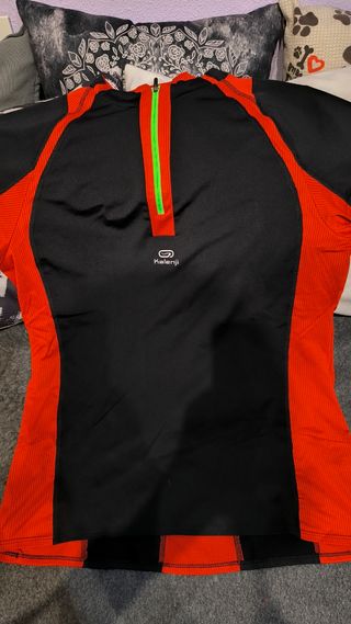 Maillot Ciclismo Kalenji Manga Corta Cremallera