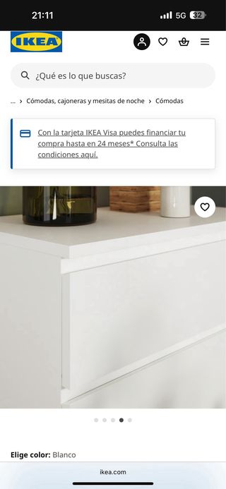 Cajón Malm IKEA Blanco