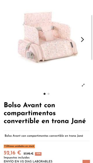 Bolso convertible en trona de Jané