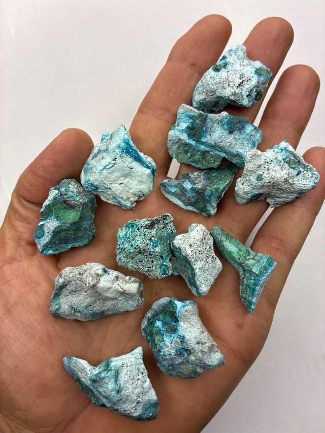 Chrysocola naturale - Lotto di minerali non lucidati