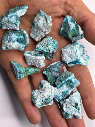 Chrysocola naturale - Lotto di minerali non lucidati 