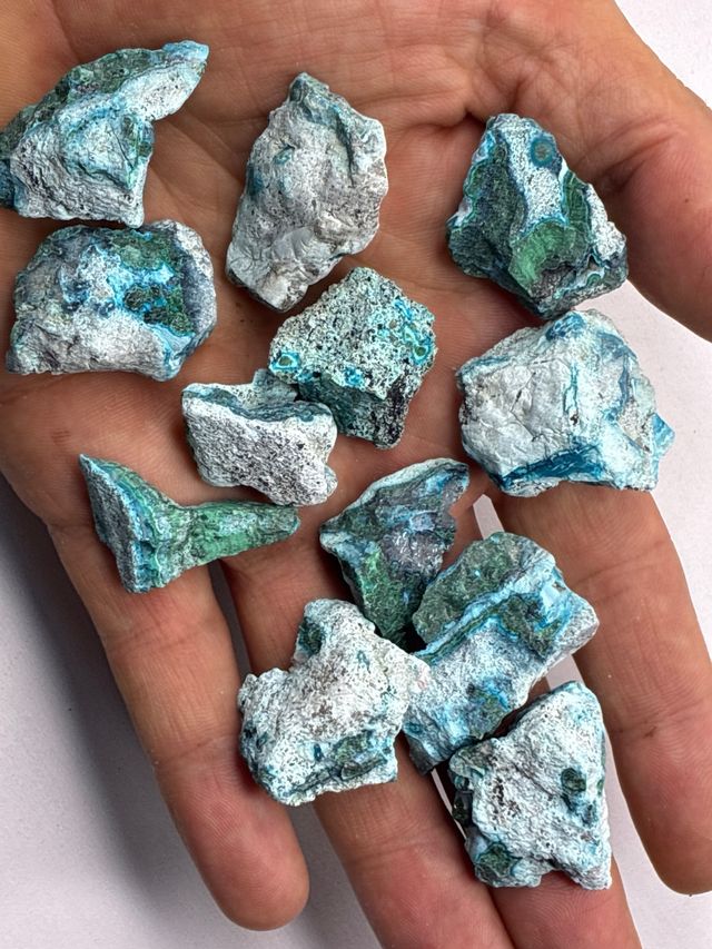 Chrysocola naturale - Lotto di minerali non lucidati