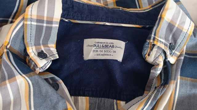 Camisa cuadros amarillo y azul. Pull&Bear