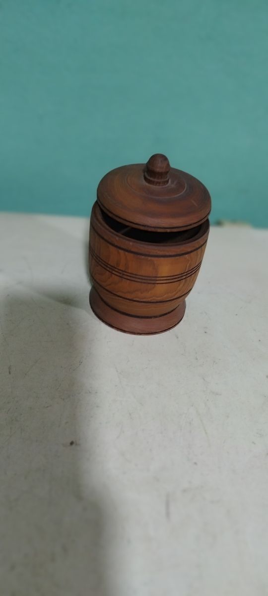 Azucarero rústico de madera artesanal