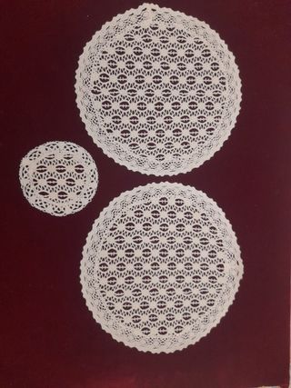 Set di 3 tappeti rotondi in tessuto