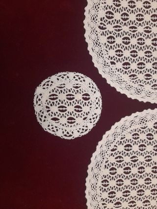 Set di 3 tappeti rotondi in tessuto