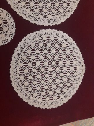 Set di 3 tappeti rotondi in tessuto