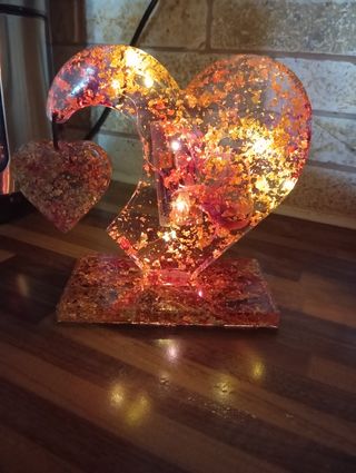 Lampada a forma di cuore fatta a mano