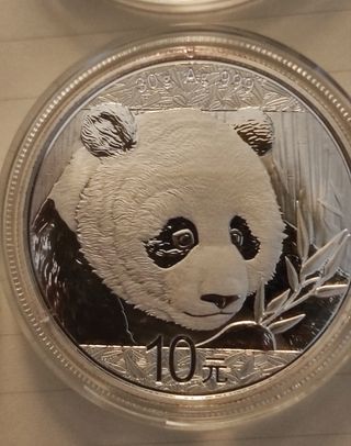 Pack de 4 Monedas Panda plata