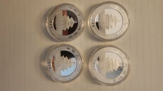 Pack de 4 Monedas Panda plata