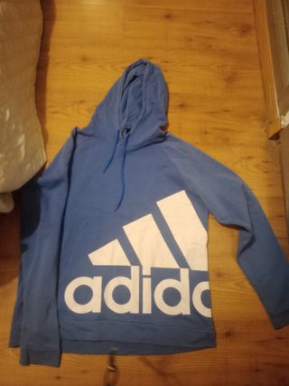 Sudadera Adidas Azul con Logo Grande