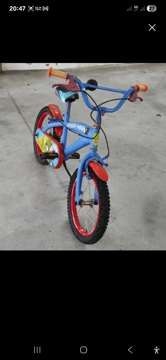 Bicicleta infantil Spiderman