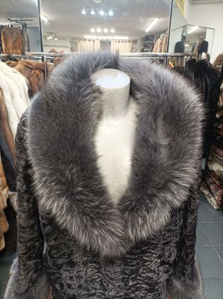 Giacca in Persiano Grigio con Volpe