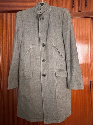 Abrigo largo caballero gris talla M