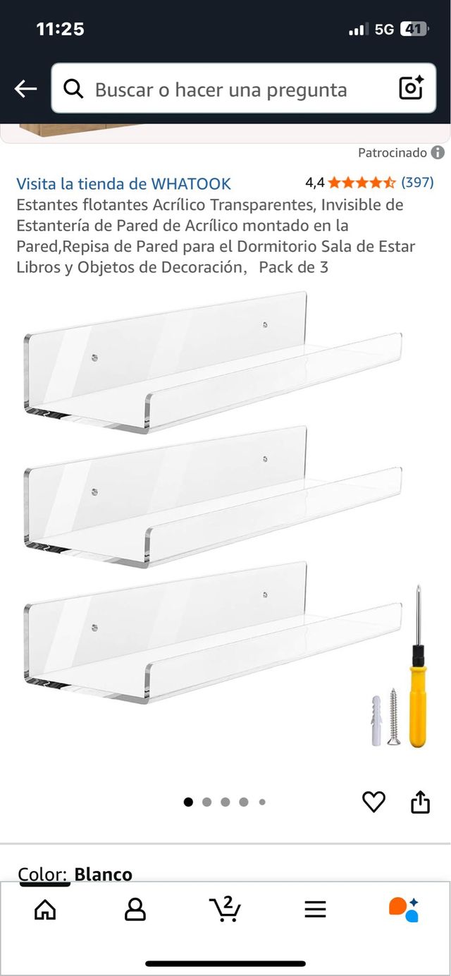 Ripiani galleggianti in acrilico (3 pezzi). Rif. 61