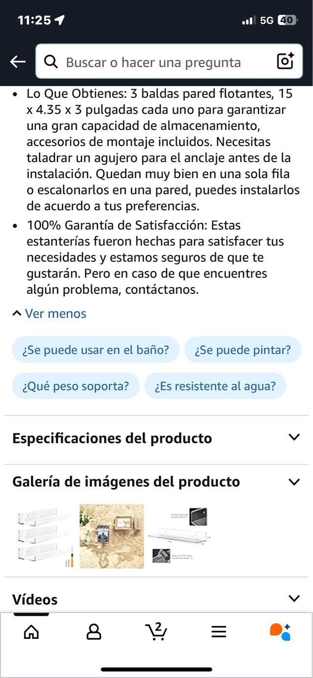 Ripiani galleggianti in acrilico (3 pezzi). Rif. 61