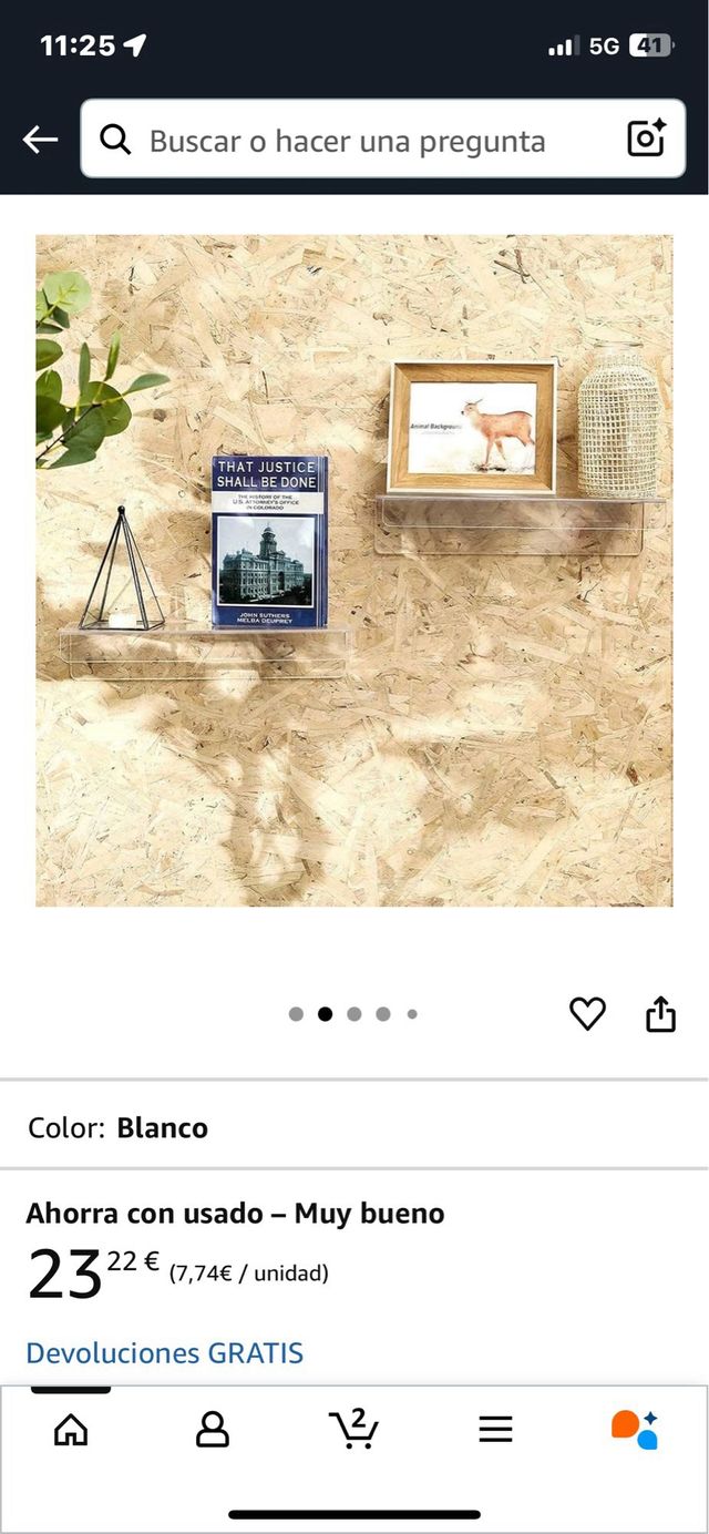 Ripiani galleggianti in acrilico (3 pezzi). Rif. 61