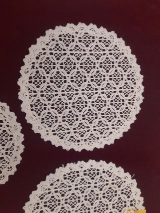 Set di 4 tappeti in tessuto bianco