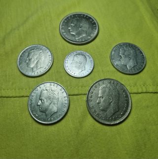 Lote 6 monedas Juan Carlos I Rey de España