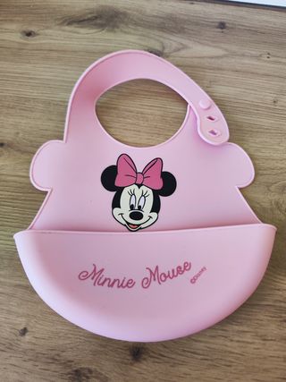 Babero Silicona Minnie Mouse Rosa