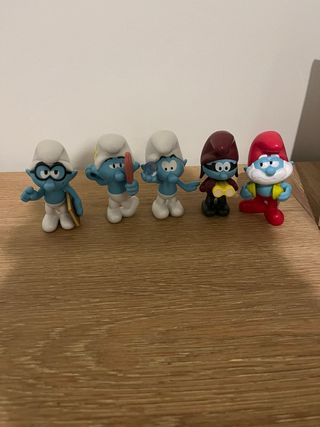Lote 5 figuras Pitufos Burger King