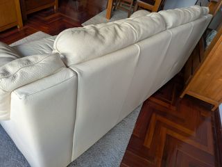 Sofá 3 plazas piel beige Italsofa