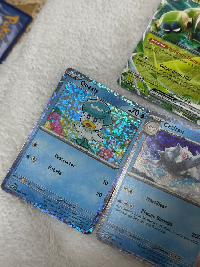 Lote 5 Cartas Pokémon: Spidops, Quaxly, Cetitan, Z