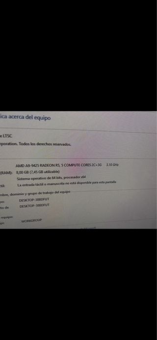 PC HP AMD 8GB RAM SSD 128GB