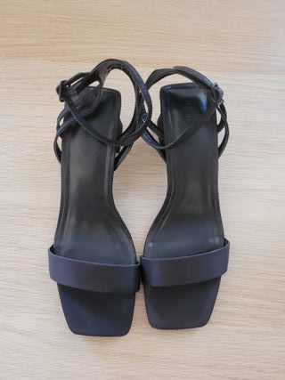 Sandalias Lefties tacón tiras negras